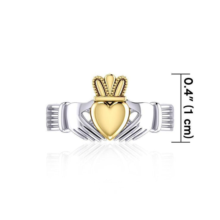 Infinity Claddagh Sterling Silver with Gold Accent Ring MRI1116