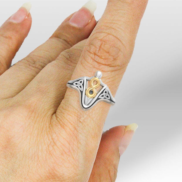 Infinity Angel Trinity Knot Ring MRI1256 - Wholesale Jewelry