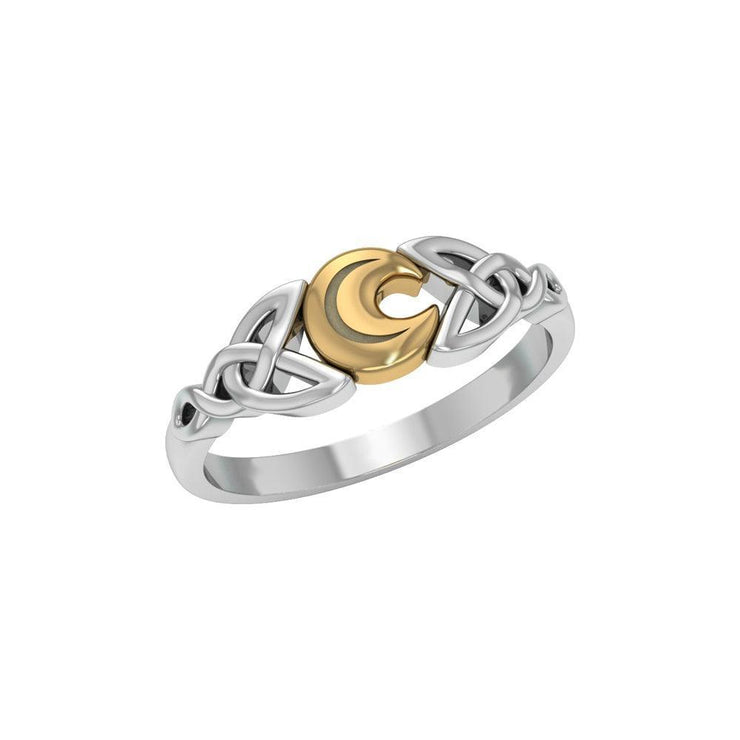 Celtic Moon Spell  Silver and Gold Ring MRI1557