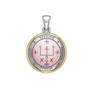 Sigil of the Archangel Raphael Small Sterling Silver with pink and Yellow Gold Plate Accent Pendant OPD4784