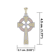 Celtic Knotwork Cross Three Tone Pendant OTP037 - Wholesale Jewelry