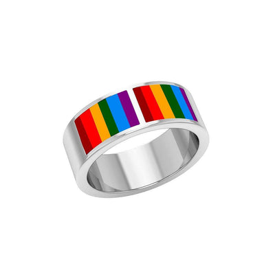 Rainbow Band Silver Ring SM015 - Wholesale Jewelry