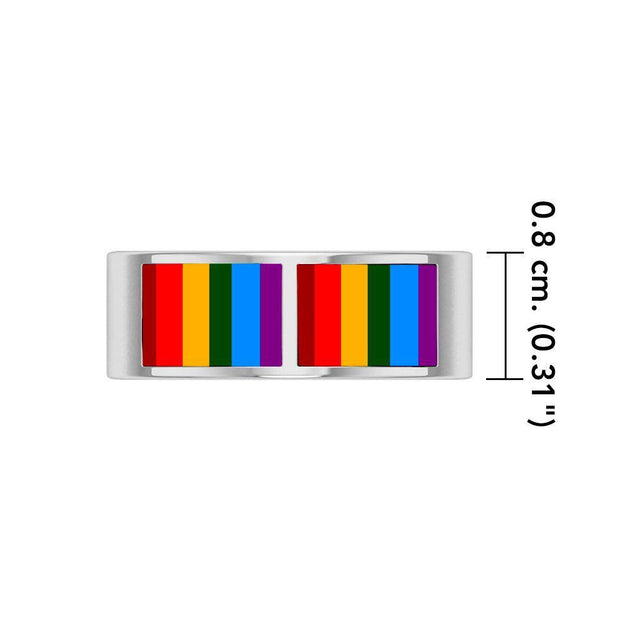 Rainbow Band Silver Ring SM015 - Wholesale Jewelry