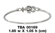 Lobster Bangle Sterling Silver Spring Lock Bracelet TBA169