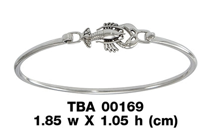 Lobster Bangle Sterling Silver Spring Lock Bracelet TBA169