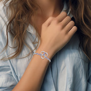 Citta Silver Cuff Bracelet with Gems TBA120