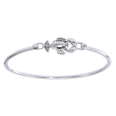 Lobster Bangle Sterling Silver Spring Lock Bracelet TBA169