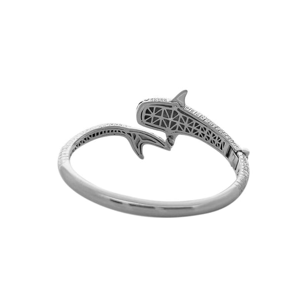 Gentle giants in benign grace ~ Sterling Silver Whale Shark Cuff Bracelet TBA188