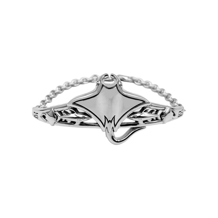 Manta Rays and Sharks Sterling Silver Chain Bracelet - Wholesale Jewelry