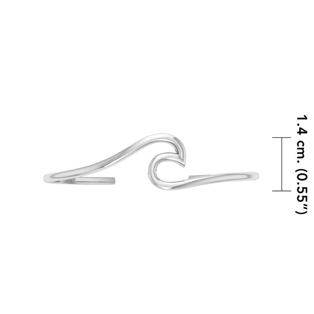 Peter Stone Jewelry Sterling Silver Smooth Wave Cuff Bracelet - Divesilver Collection TBA310
