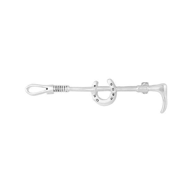 Western Heritage Horseshoe and Crop Sterling Silver Brooch TBC078