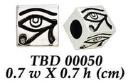 Square Eye of Horus Sterling Silver Bead TBD050