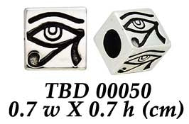 Square Eye of Horus Sterling Silver Bead TBD050