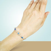 Inlaid Turtle Silver Bracelet TBG005 - Wholesale Jewelry