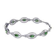 Celtic Knotwork with Choice of Gemstones Silver Bracelet TBG282