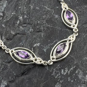 Celtic Knotwork with Choice of Gemstones Sterling Silver Bracelet TBG282