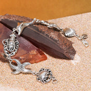 Breathing in the Sealife ~ Sterling Silver Jewelry Link Bracelet TBG352