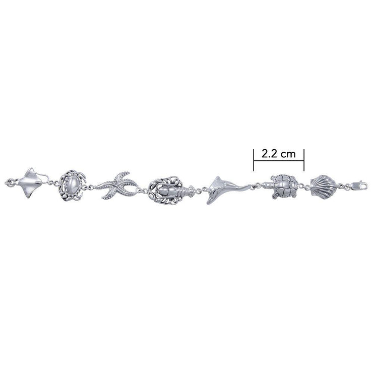 Breathing in the Sealife ~ Sterling Silver Link Bracelet TBG352