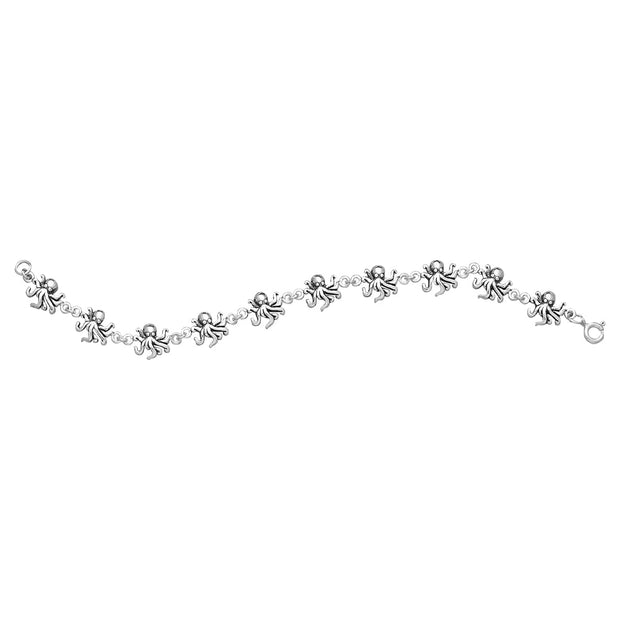 Octopus Sterling Silver Link Bracelet TBG427