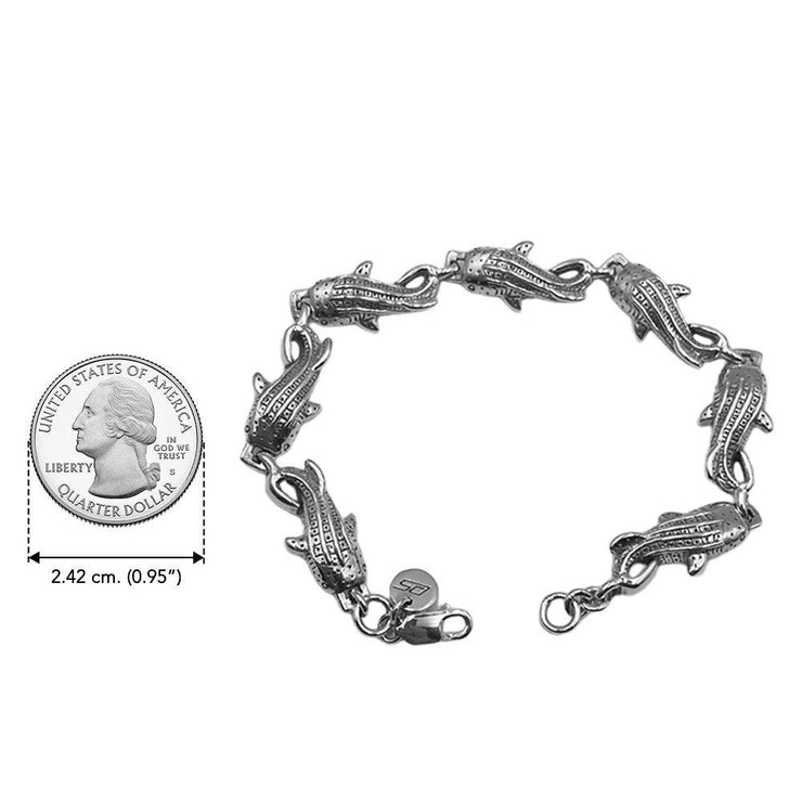 Whale Shark Sterling Silver Link Bracelet by DiveSilver - Wholesale Jewelry