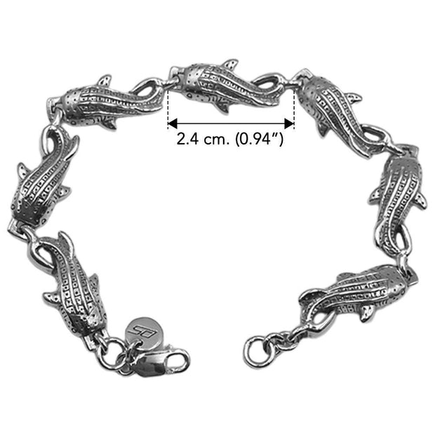 Whale Shark Sterling Silver Link Bracelet by DiveSilver - Wholesale Jewelry