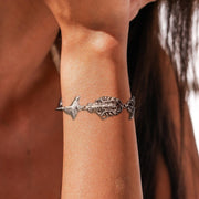 Breathing in the Sealife ~ Sterling Silver Jewelry Link Bracelet TBG352 - Wholesale Jewelry