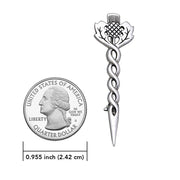 Scottish Thistle Silver Brooch TBR186 - Wholesale Jewelry