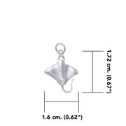 Manta Ray Silver Charm TC599 - Wholesale Jewelry