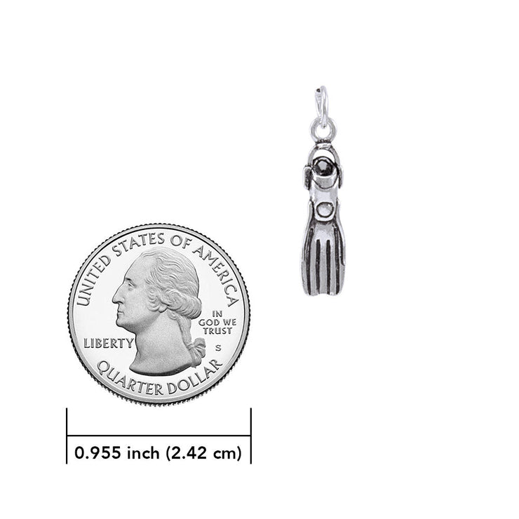 Diving Fin Sterling Silver Charm TC601