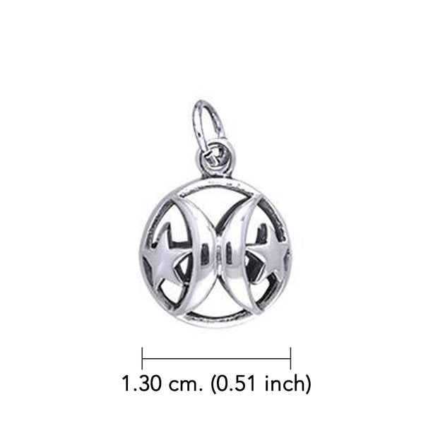 Double Crescent Moons and Stars Silver Charm TCM010