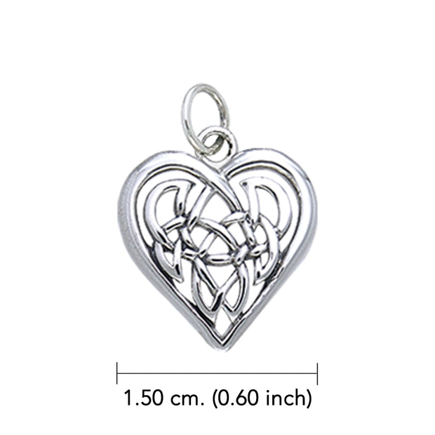 Celtic Knotwork Heart Silver Charm TCM105