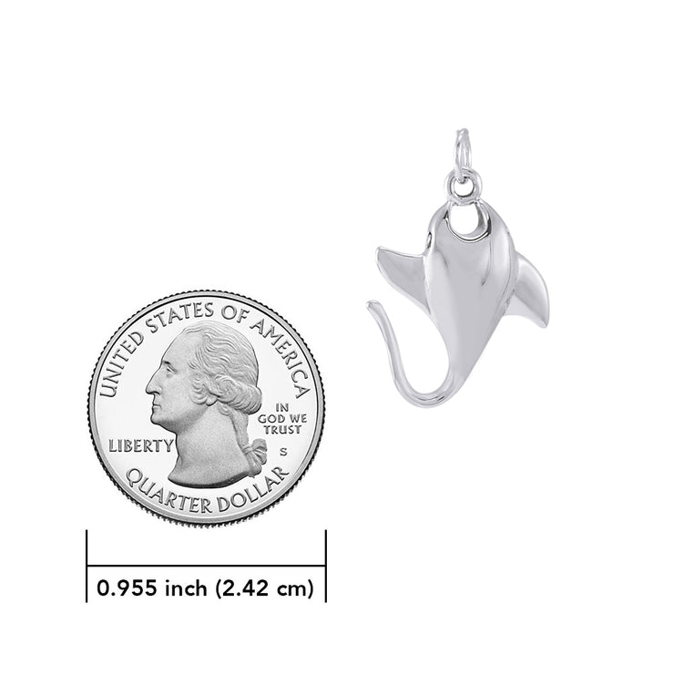 Small Manta Ray Sterling Silver Charm TCM662