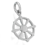 Ship Wheel with Wave Silver Charm TCM707 - Wholesale Jewelry