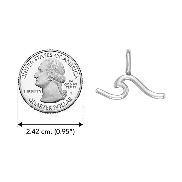 Sterling Silver Wave Charm - Wholesale Jewelry