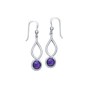 Infinity Sterling Silver Earrings With Cabochon TE1026