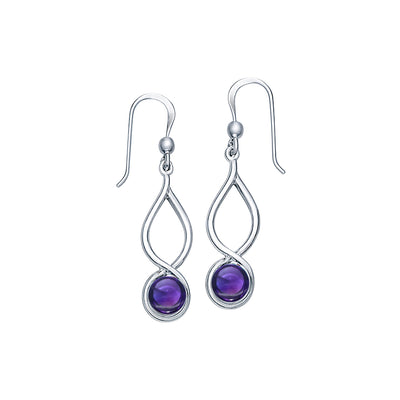 Infinity Sterling Silver Earrings With Cabochon TE1026