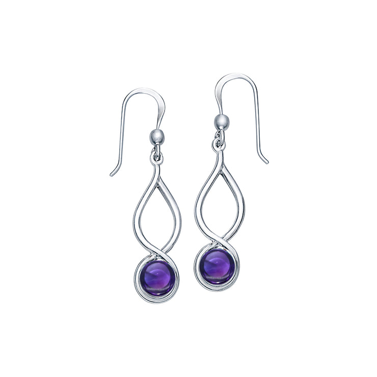 Infinity Sterling Silver Earrings With Cabochon TE1026