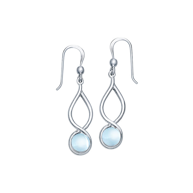 Infinity Sterling Silver Earrings With Cabochon TE1026
