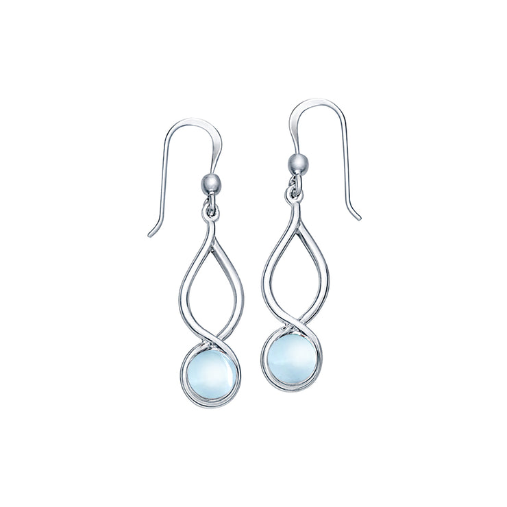 Infinity Sterling Silver Earrings With Cabochon TE1026