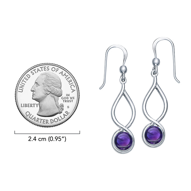 Infinity Sterling Silver Earrings With Cabochon TE1026