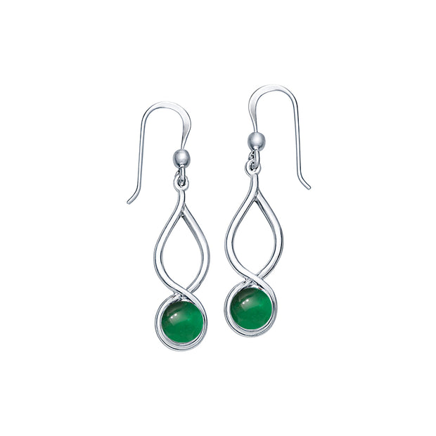 Infinity Sterling Silver Earrings With Cabochon TE1026