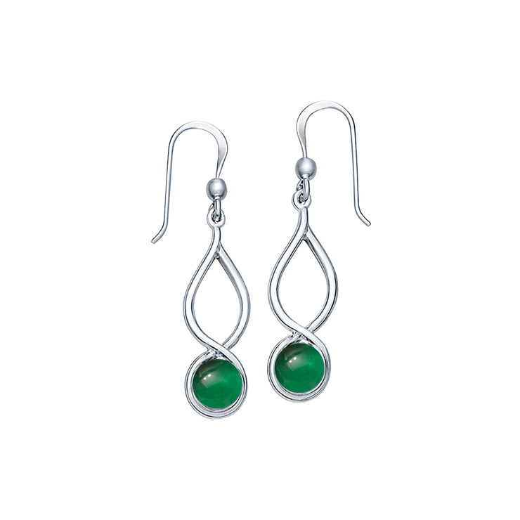 Infinity Sterling Silver Earrings With Cabochon TE1026