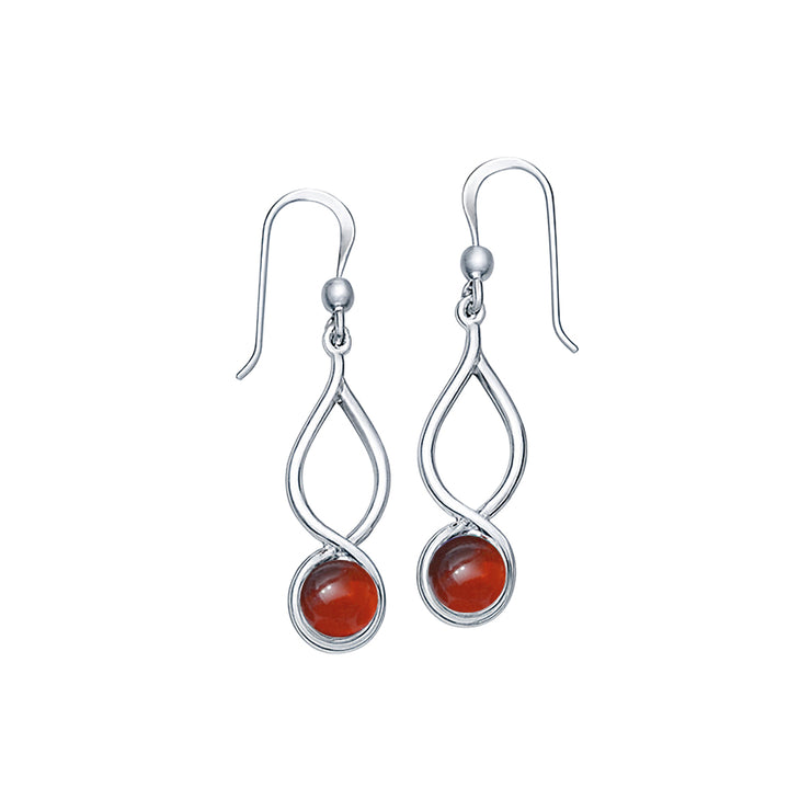 Infinity Sterling Silver Earrings With Cabochon TE1026