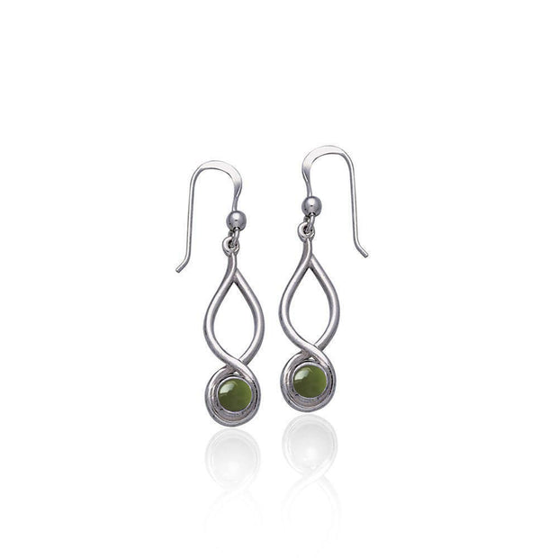Infinity Sterling Silver Earrings With Cabochon TE1026