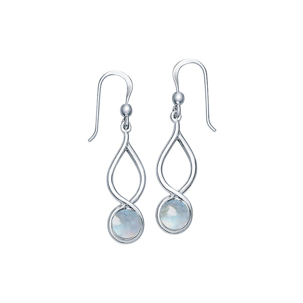 Infinity Sterling Silver Earrings With Cabochon TE1026