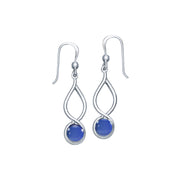 Infinity Sterling Silver Earrings With Cabochon TE1026
