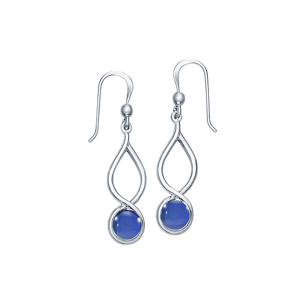Infinity Sterling Silver Earrings With Cabochon TE1026