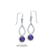 Infinity Sterling Silver Earrings With Cabochon TE1026