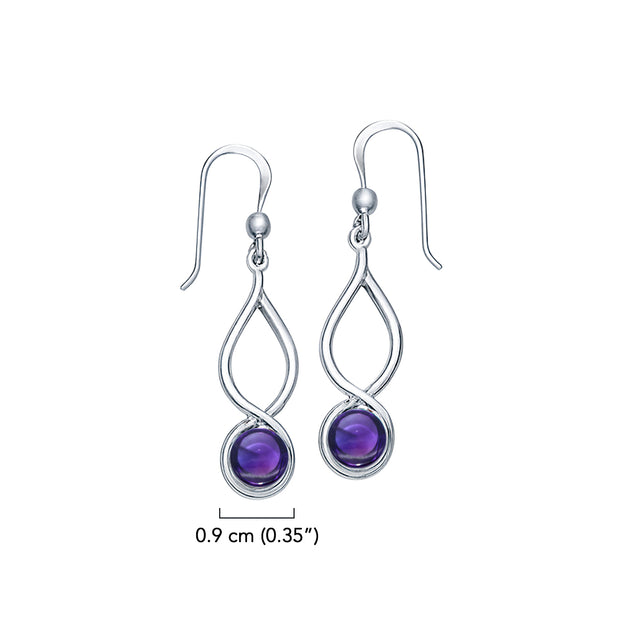 Infinity Sterling Silver Earrings With Cabochon TE1026