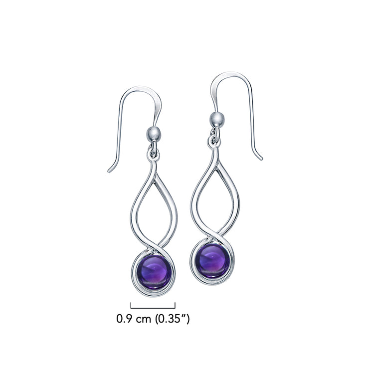 Infinity Sterling Silver Earrings With Cabochon TE1026